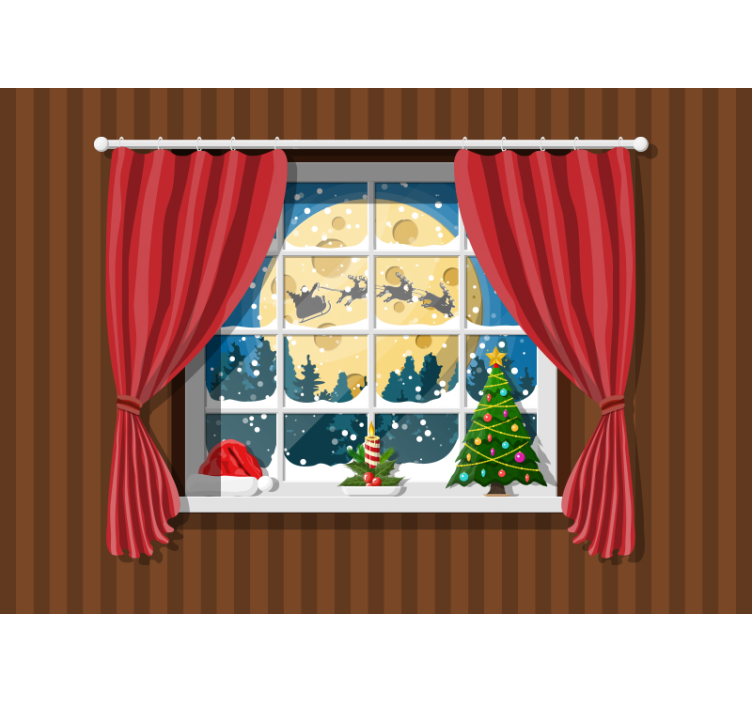 Christmas mural festive window display - TenStickers