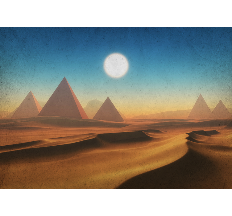 Pastel colored sky and pyramid wall mural - TenStickers
