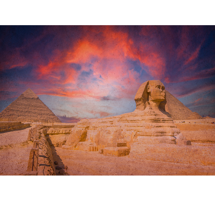 The great Sphinx of Giza with sunset wall mural - TenStickers