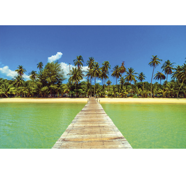 Landscape mural wallpaper tropical paradise escape - TenStickers