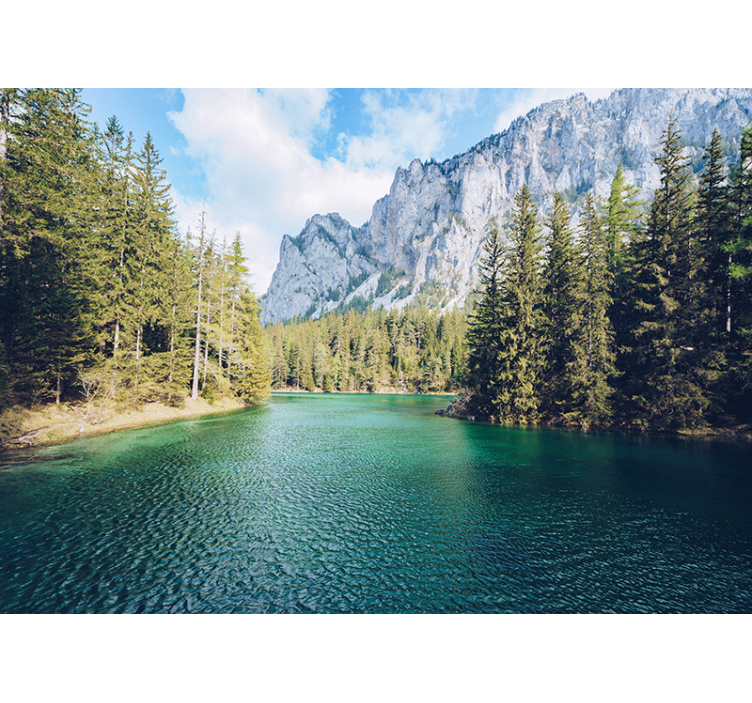 Mountain Lake Scene landscape mural wallpaper - TenStickers