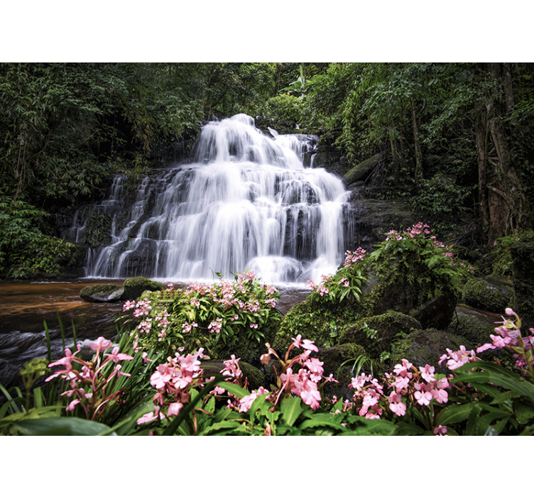 Nature wall mural opulent waterfall scene - TenStickers