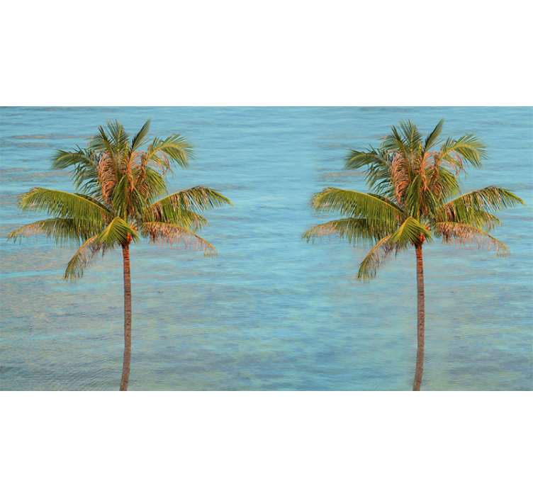 Beach with palm trees tree mural - TenStickers