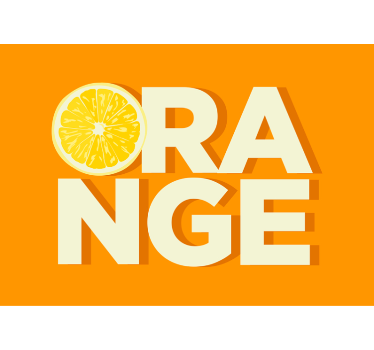 Sliced orange text Orange wall mural - TenStickers