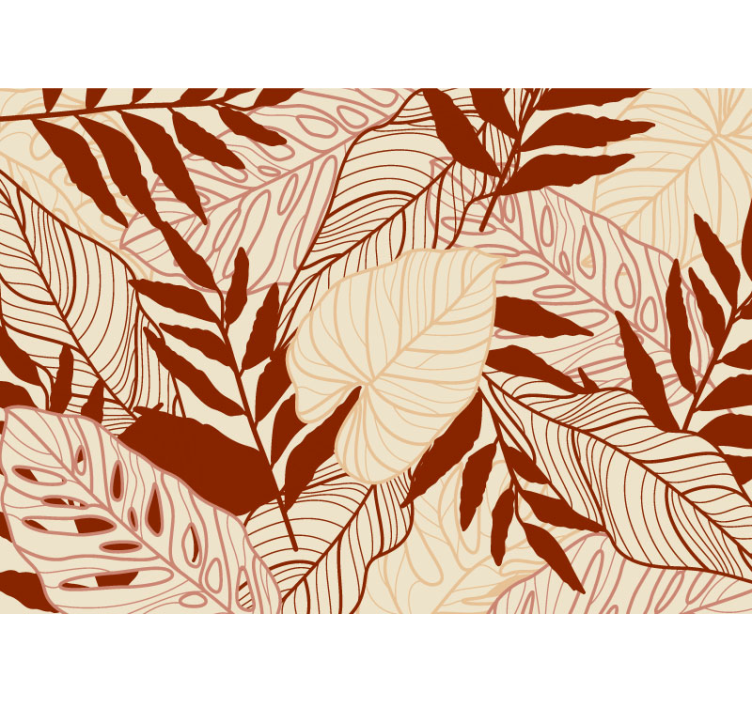 Nature wall mural tropical leaf designs - TenStickers