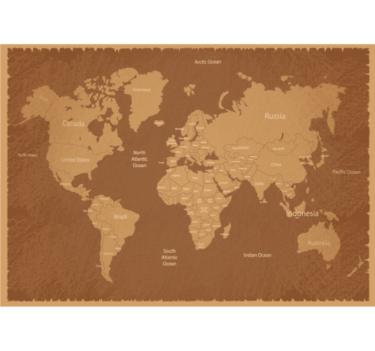 Global Geographical Map world map wall mural - TenStickers