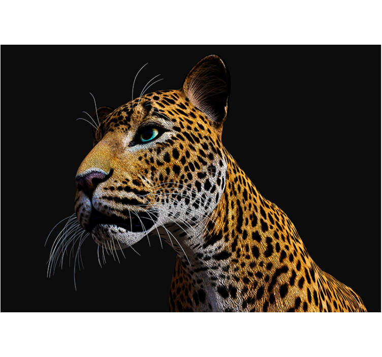 3D fierce leopard  3D Wall Mural - TenStickers