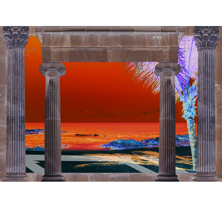 Tropical Coastal View landscape mural wallpaper - TenStickers