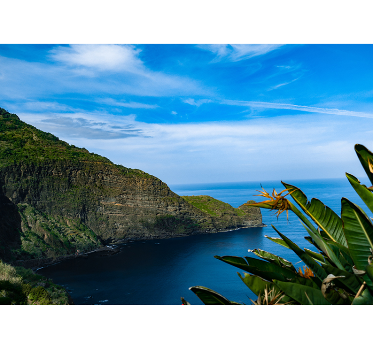 Landscape mural wallpaper seaside mountain view - TenStickers