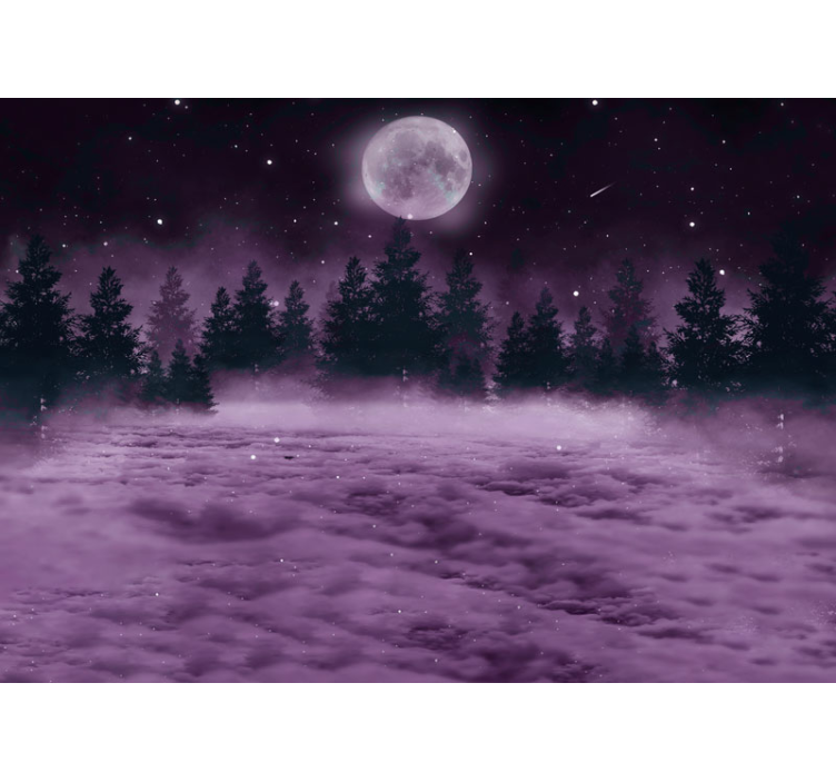 Purple forest of fantasy nature wall mural - TenStickers