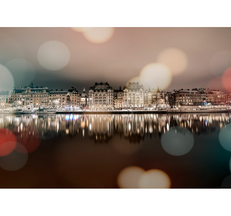 Picturesque Urban Reflection city wall mural - TenStickers