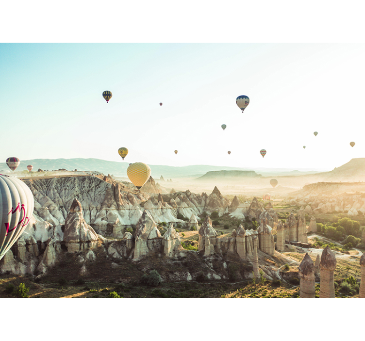 Landscape mural wallpaper inflatable airships - TenStickers