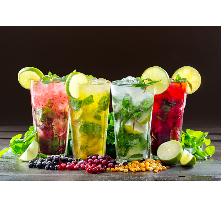 Wall mural refreshing beverage showcase - TenStickers