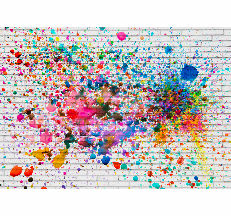 Painting wall mural colorful splatter burst - TenStickers