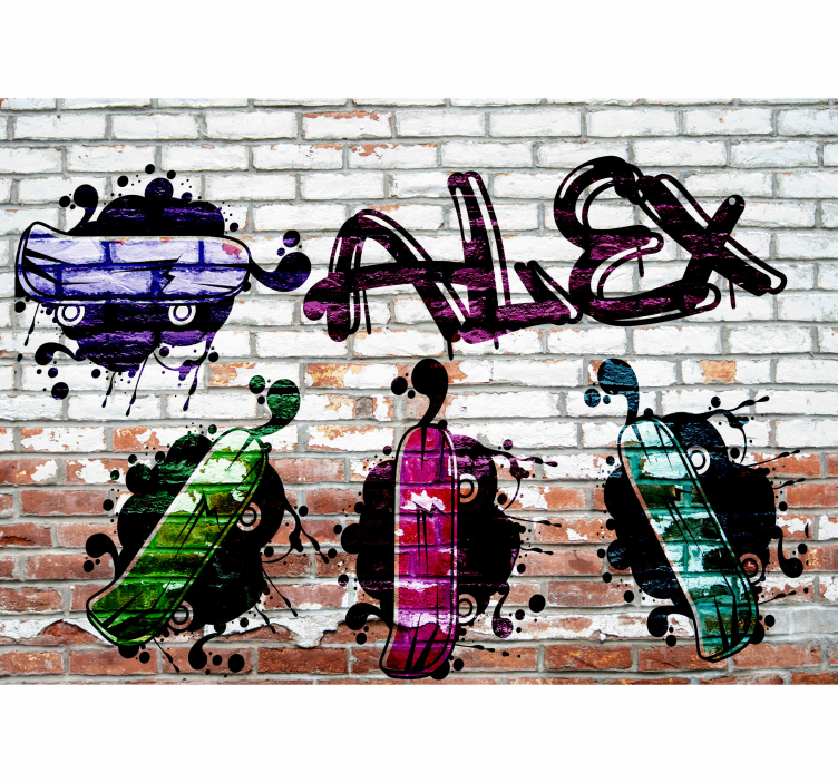 Coloured skateboards Teenage Wall Murals - TenStickers