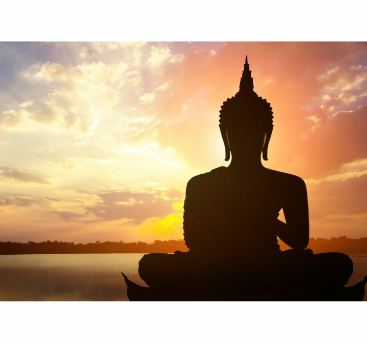 Buddha mural buddha silhouette sunset - TenStickers