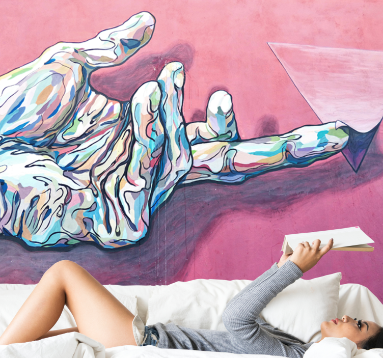 Abstract Hand Gesture painting wall mural - TenStickers