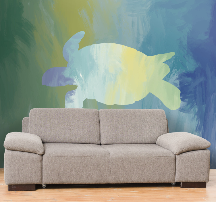 Abstract Turtle Silhouette animal wall mural - TenStickers