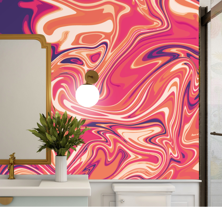 Abstract wall mural flowing swirl designs - TenStickers