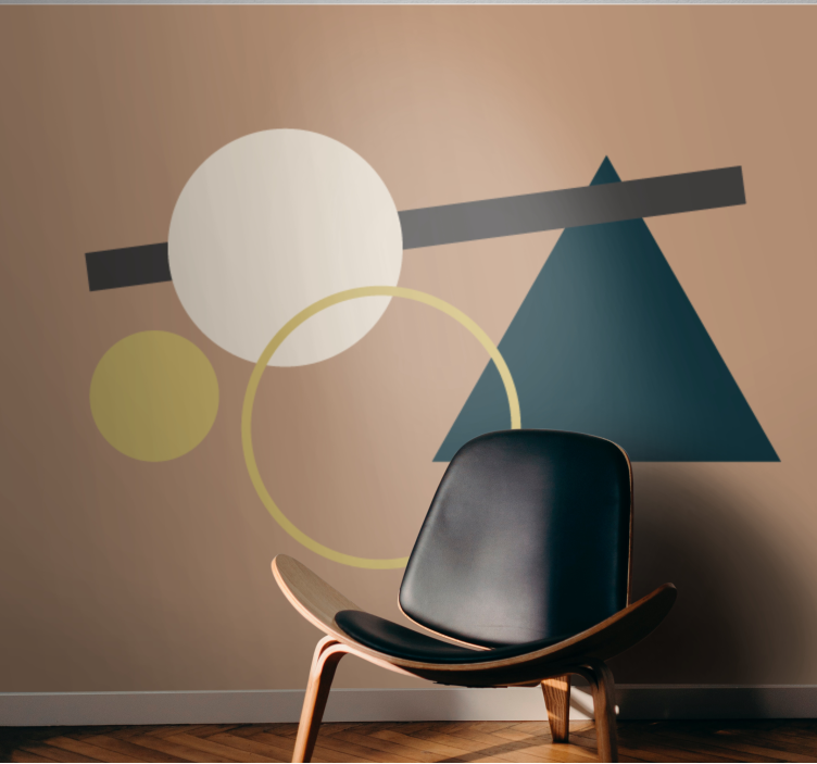 Abstract wall mural geometric shape design - TenStickers