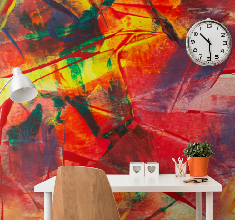 Abstract wall mural in vibrant color blend - TenStickers