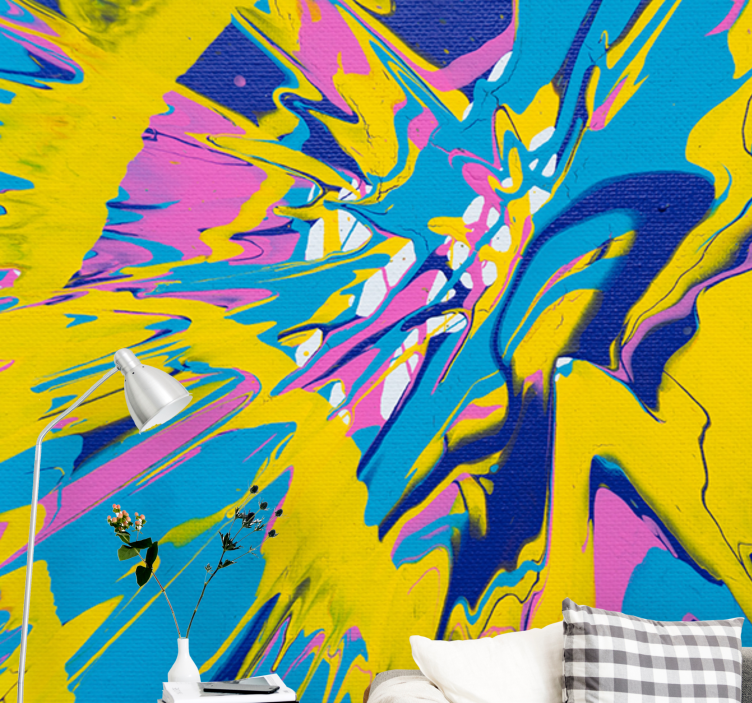 Abstract wall mural in vibrant color burst - TenStickers