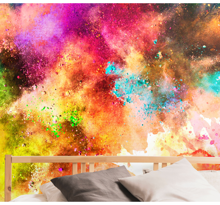 Abstract wall mural in vibrant color explosion - TenStickers