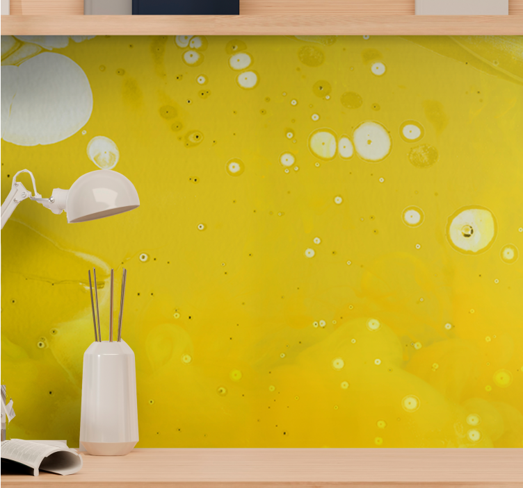 Abstract wall mural swirling yellow designs - TenStickers