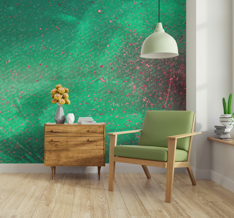 Abstract wall mural textured green splash - TenStickers