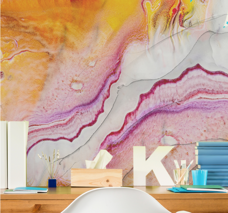 Abstract wall mural vibrant fluid patterns - TenStickers