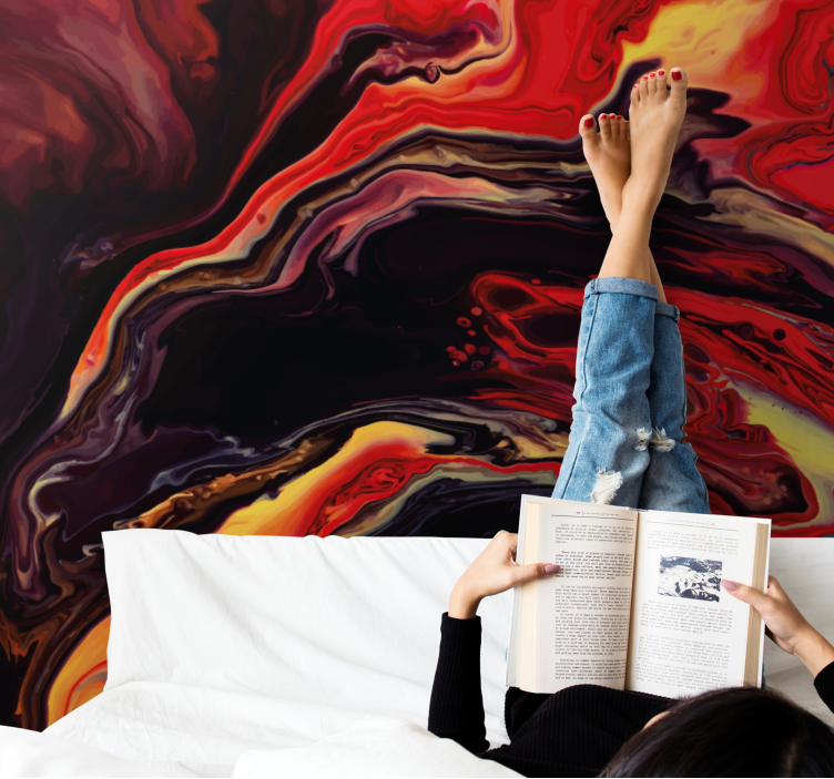 Abstract wall mural with dynamic swirling designs - TenStickers