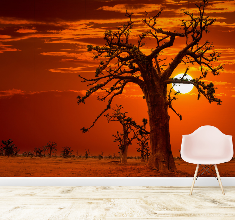 African sunset landscape wall mural - TenStickers