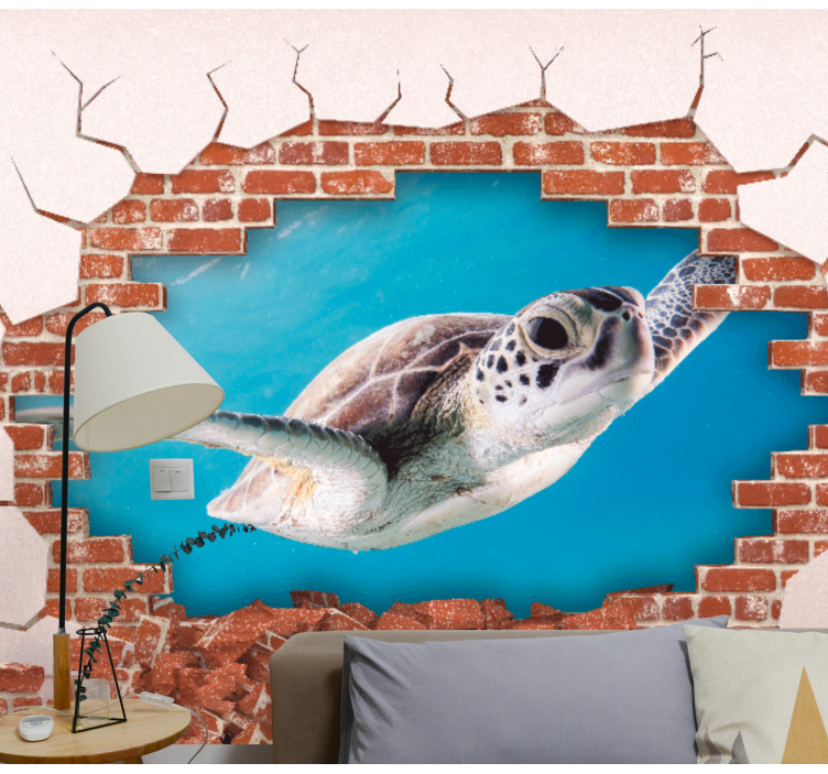 Animal wall mural customizable turtle design - TenStickers