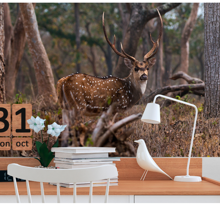 Animal wall mural elegant spotted deer - TenStickers