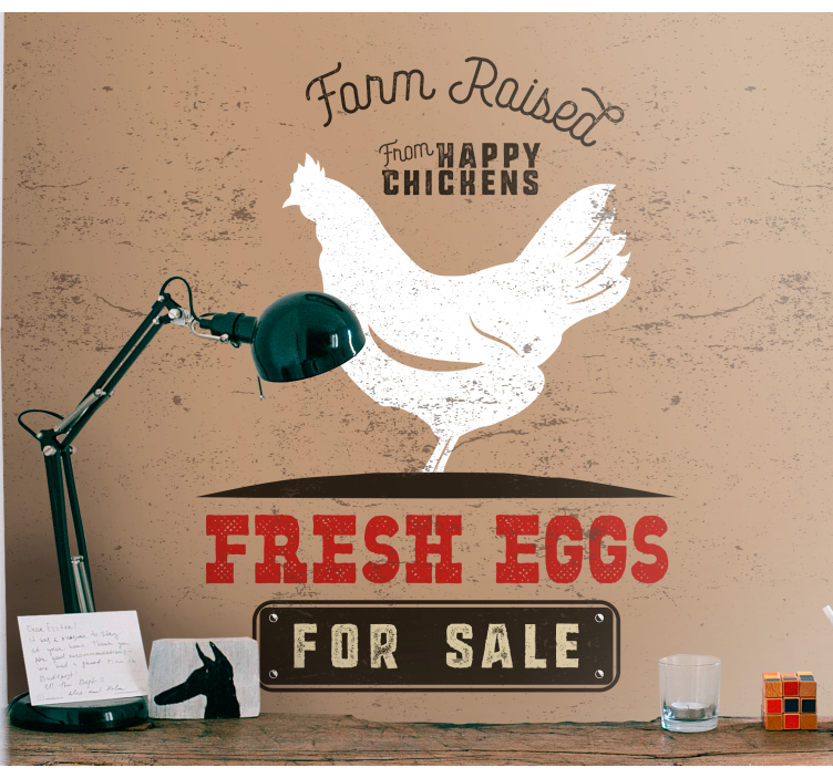 Animal wall mural farm fresh chickens - TenStickers