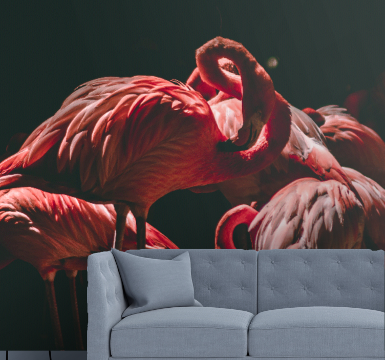 Animal wall mural flamingo peace - TenStickers