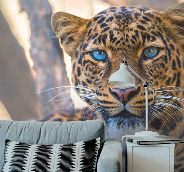 Animal wall mural leopard portrait close-up - TenStickers