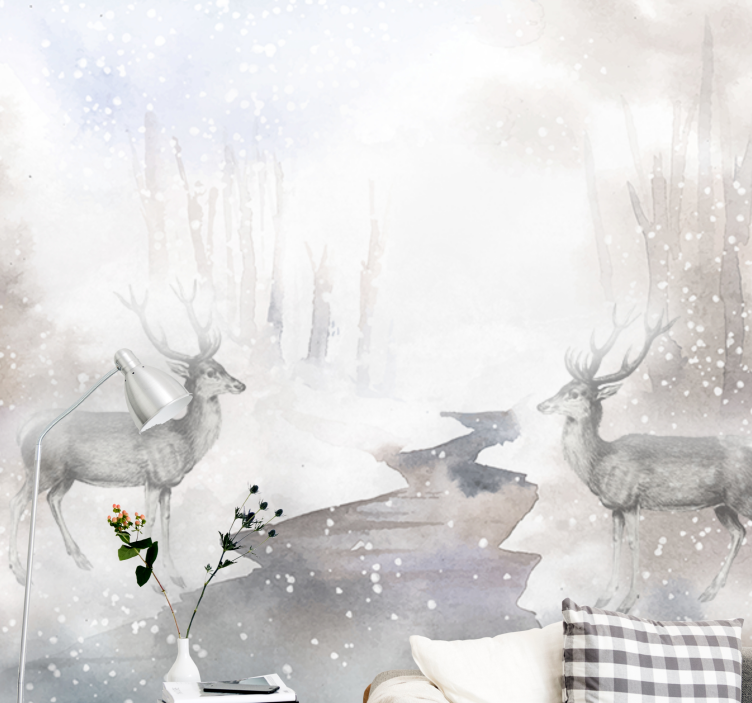 Animal wall mural majestic deer encounter - TenStickers