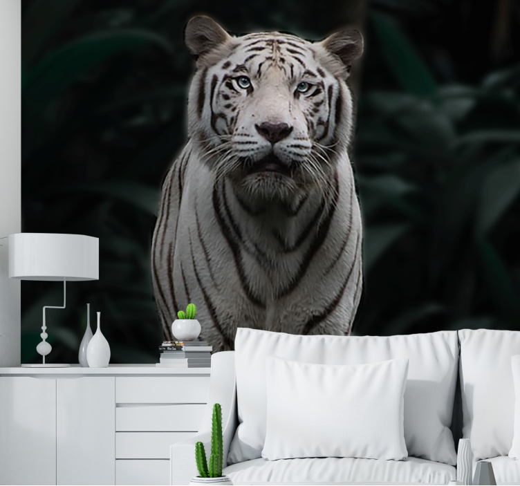 Animal wall mural regal white tiger - TenStickers