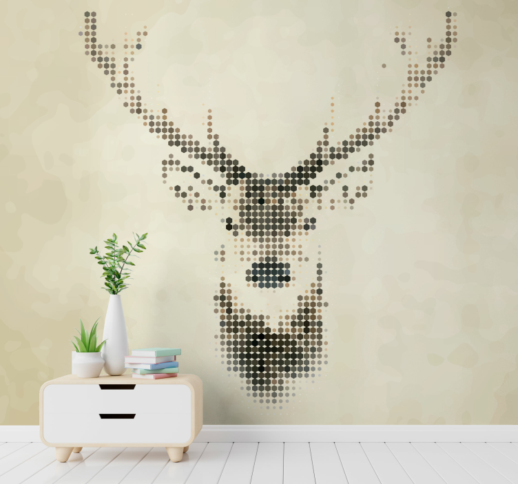 Animal wall mural stylized deer head - TenStickers