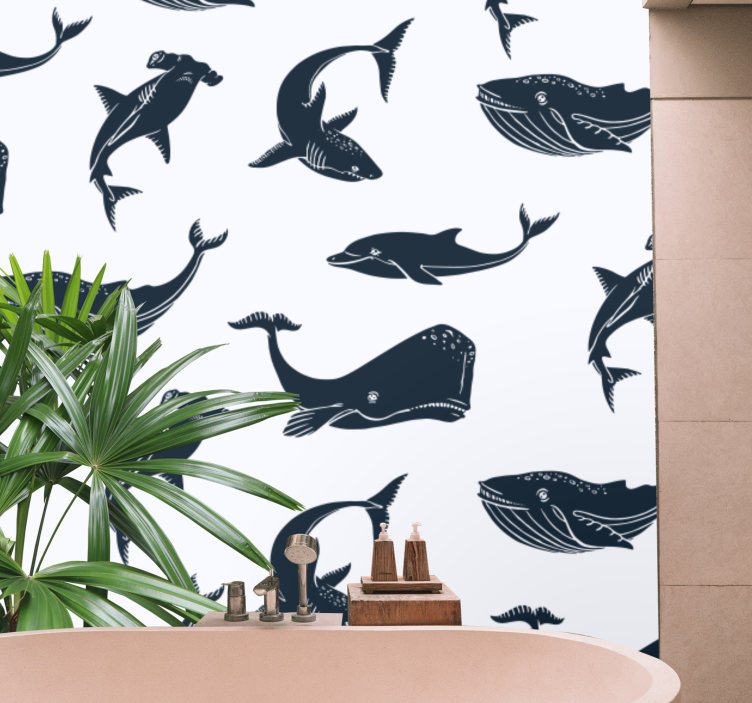 Animal wall mural with ocean life designs - TenStickers