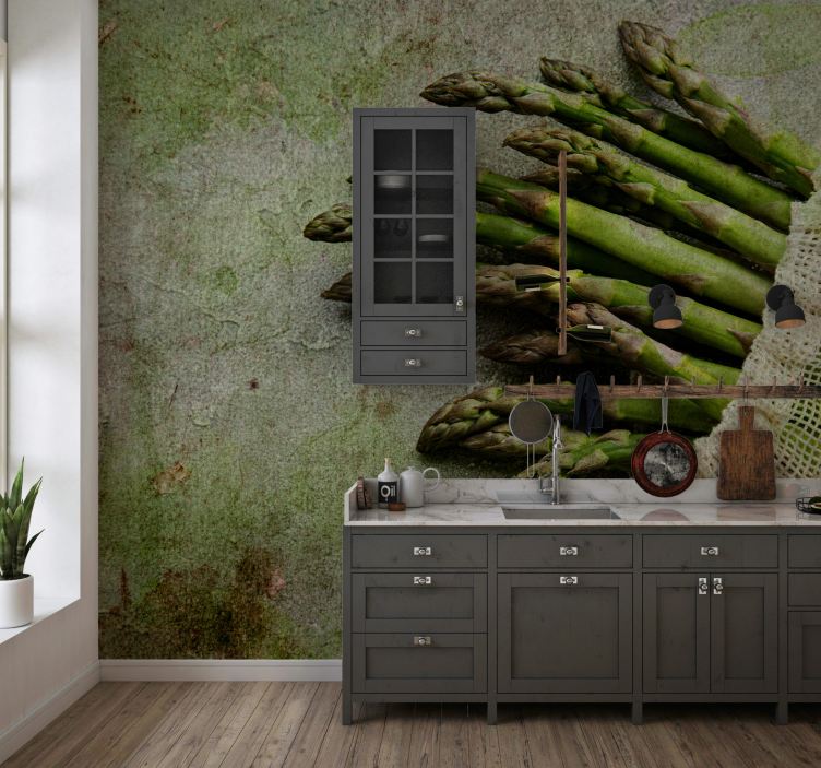 Asparagus Delight flower mural - TenStickers