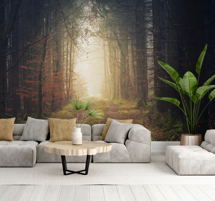 Autumn road Forest Wall Mural - TenStickers