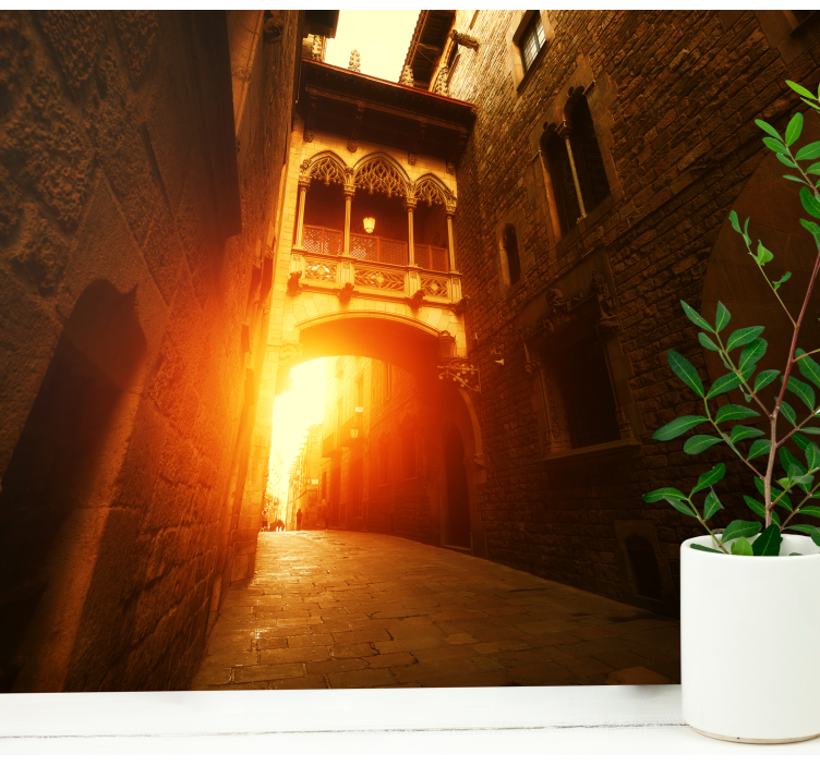 Barcelona mural historic gothic archway - TenStickers