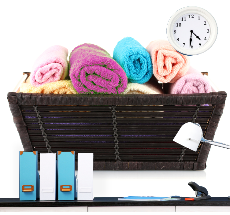 Bathroom mural colorful rolled towels - TenStickers