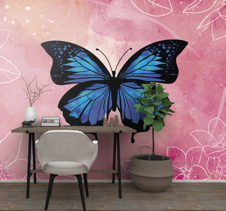 Beautiful and Colorful butterfly wall mural - TenStickers
