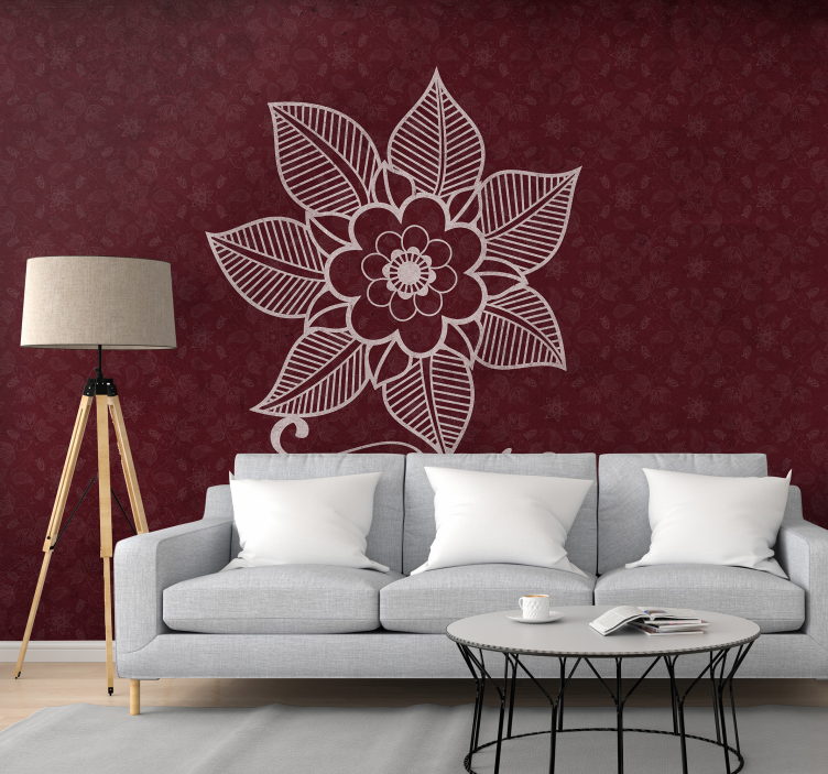 Beautiful paisley flowers wall mural - TenStickers