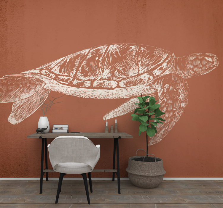 Beautiful Sea Turtle animal wall mural - TenStickers