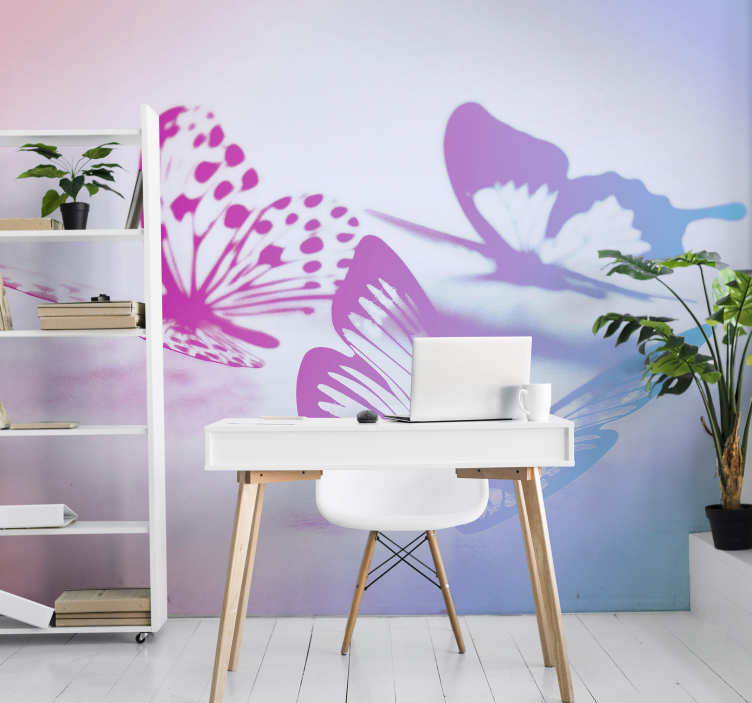 Bicolor Butterflies animal wall mural - TenStickers