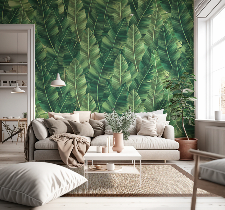 Big leaves nature wall mural - TenStickers